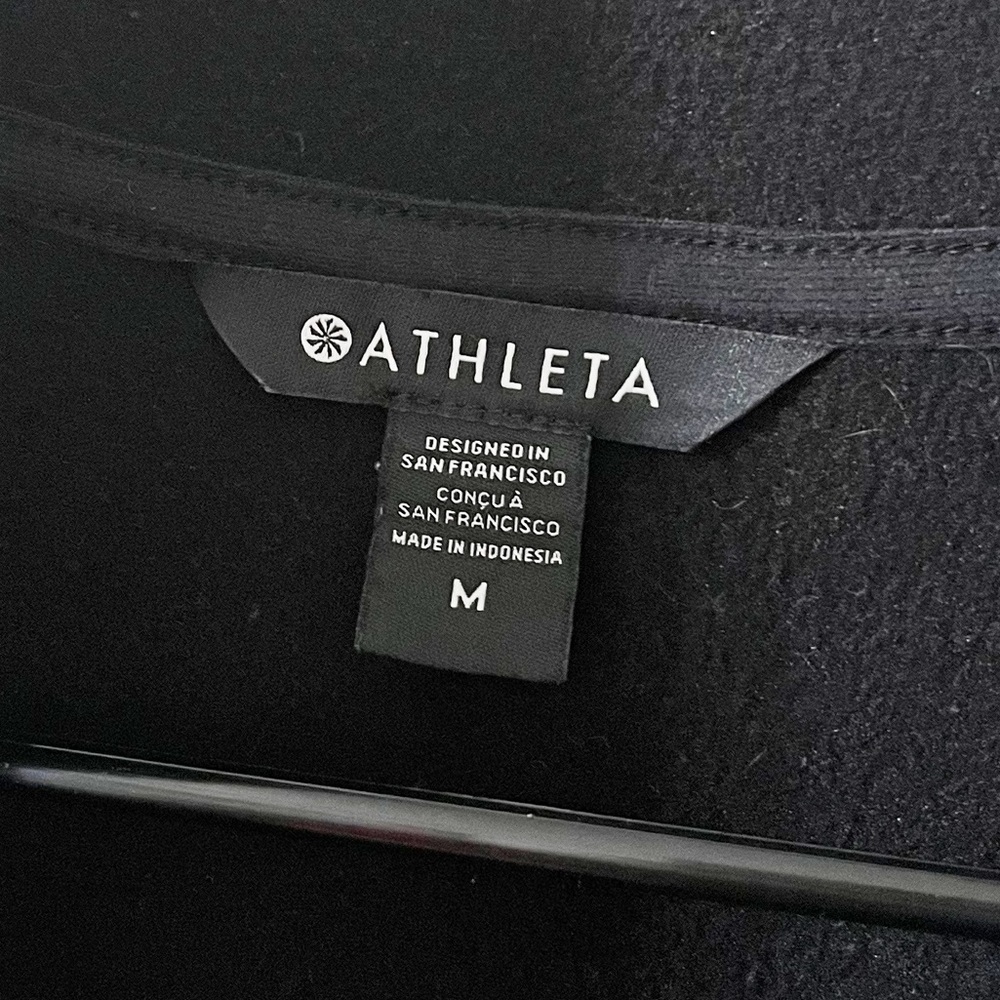 Athleta Cozy Sherpa Snap Sweatshirt Black Size Medium - Picture 13 of 14